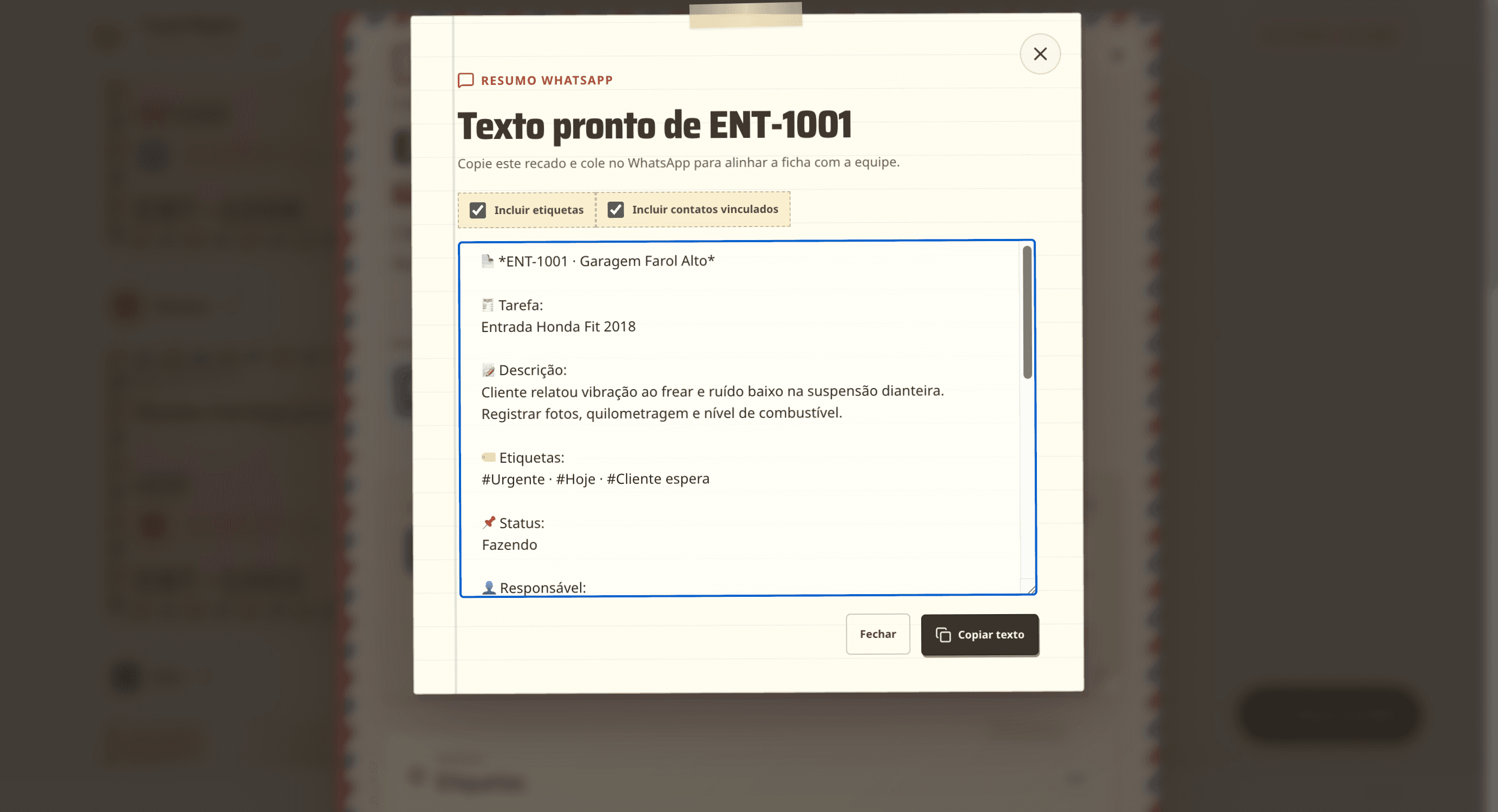 Resumo WhatsApp pronto para copiar no Papel Digital